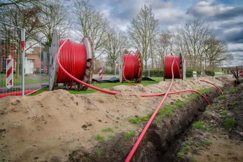 Power cable installation at an underground infrastructure project